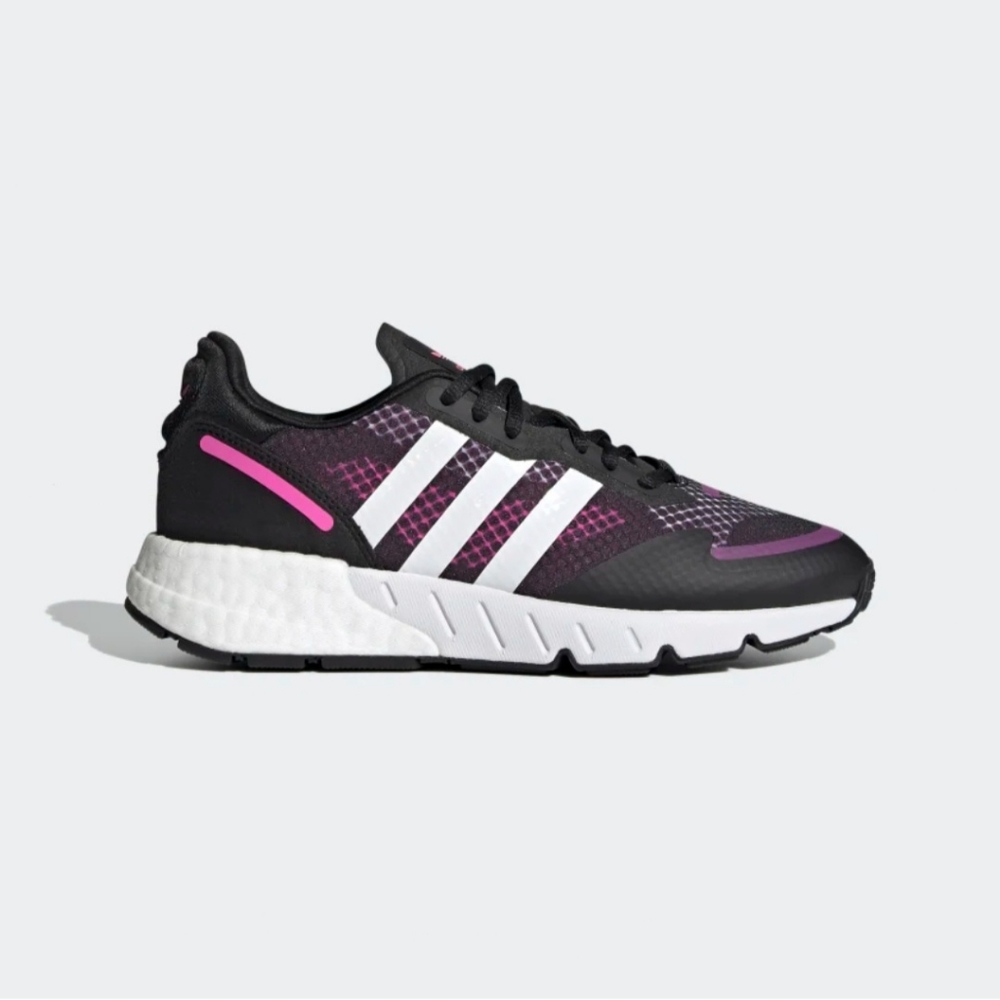 ADIDAS ZX 1K BOOST WOMEN'S SHOES, FY6082, Core Black/Screaming Pink (New in Box)